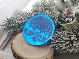 Zimowy widok 4 grawer GRANATOWA pleksi ZM04