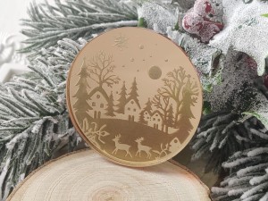 Zimowy widok 2 grawer ZŁOTA pleksi ZM06