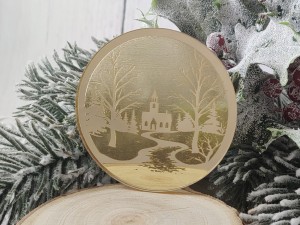 Zimowy widok 4 grawer ZŁOTA pleksi ZM08