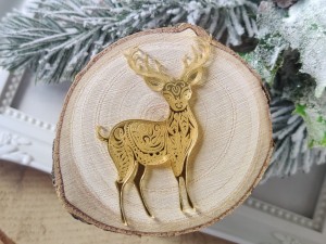 Jeleń grawer ZŁOTA pleksi ZM10