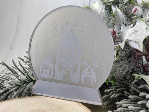 Kula śnieżna grawer 2 warstwy SREBRNA i MROŻONA pleksi ZM15