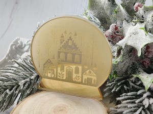 Kula śnieżna grawer 2 warstwy ZŁOTA i MROŻONA pleksi ZM17