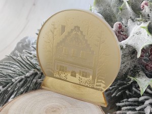 Kula śnieżna 2 grawer 2 warstwy ZŁOTA i MROŻONA pleksi ZM18