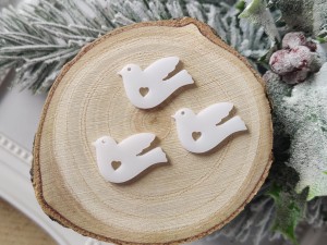 Gołąbek zestaw 3 szt  BIAŁA pleksi ZM61