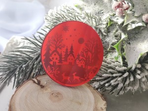 Zimowy widok 2 grawer CZERWONA pleksi ZM95