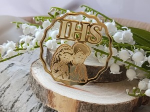 Dzieci IHS grawer ZŁOTA pleksi KP44