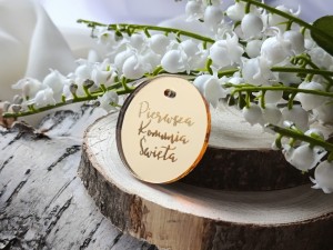 Zawieszka 2 Pierwsza Komunia ZŁOTA pleksi KP50