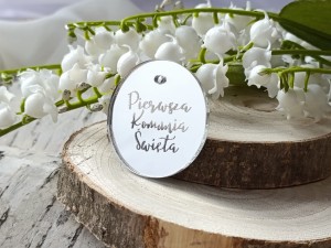 Zawieszka 2 Pierwsza Komunia SREBRANA pleksi KP51