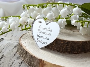 Zawieszka 8 Pamiątka Pierwszej Komunii SREBRNA pleksi KP63