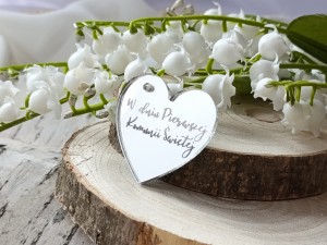 Zawieszka 9 W Dniu Pierwszej Komunii SREBRNA pleksi KP64