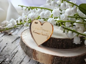 Zawieszka 9 W Dniu Pierwszej Komunii ZŁOTA pleksi KP65