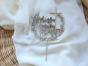 Topper 2 Pierwsza Komunia 15cm  SKLEJKA KP128