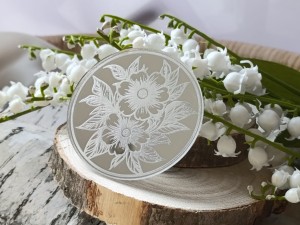 Kwiaty grawer SREBRNA pleksi KP167