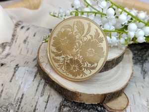 Kwiaty 3 grawer ZŁOTA pleksi KP170