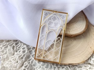 Okno warstwowe 4 mrożona pleksi plus złote lustro PS6