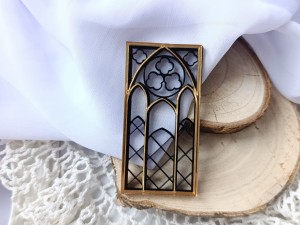 Okno warstwowe 4 czarna pleksi plus złote lustro PS7