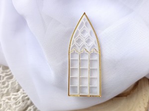 Okno warstwowe 6 mrożona pleksi plus złote lustro PS13