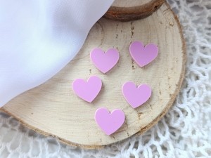 Serca zestaw 5 szt pastelowa pleksi PS70