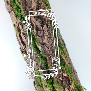 Tekturka Ramka z Kwiatami na kartkę DL F37