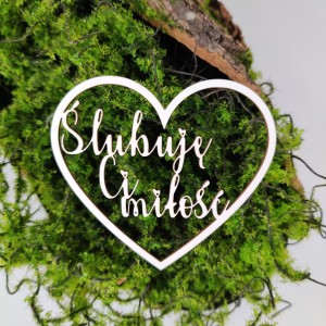 Napis ŚLUBUJĘ CI MIŁOŚĆ w sercu N078