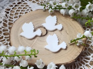 Zestaw 3 szt gołąbki biała pleksi PP24