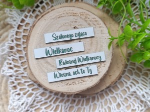 Zestaw napisów 2 biały / zielony laminat  WL46