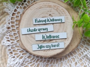 Zestaw napisów 4 biały / zielony laminat  WL48