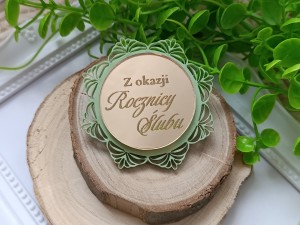Z okazji rocznicy... - grawer lustrzany podkładka 2 PASTELOWA  ażur wybór koloru MP43